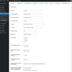 Page screenshot: Booking Package &rarr; General Settings
