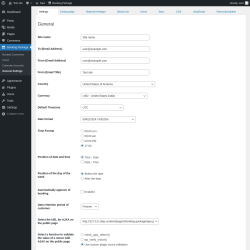 Page screenshot: Booking Package &rarr; General Settings