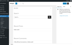 Page screenshot: Widgets &lsaquo; Test site &mdash; WordPress