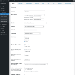 Page screenshot: Booking Package &rarr; General Settings