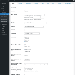 Page screenshot: Booking Package &rarr; General Settings