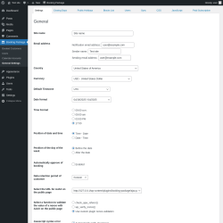 Page screenshot: Booking Package &rarr; General Settings