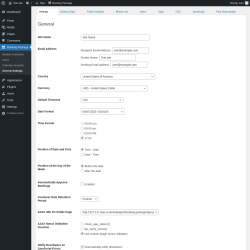 Page screenshot: Booking Package &rarr; General Settings