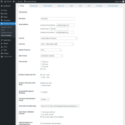 Page screenshot: Booking Package &rarr; General Settings