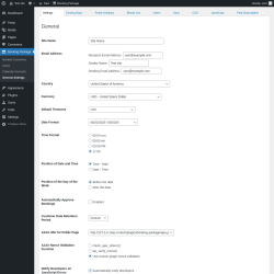 Page screenshot: Booking Package &rarr; General Settings