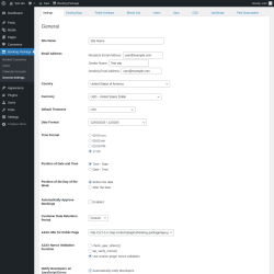 Page screenshot: Booking Package &rarr; General Settings