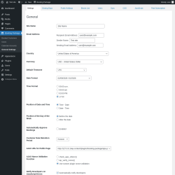Page screenshot: Booking Package &rarr; General Settings