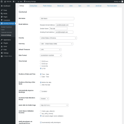 Page screenshot: Booking Package &rarr; General Settings