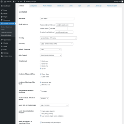 Page screenshot: Booking Package &rarr; General Settings
