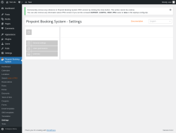 Page screenshot: Pinpoint Booking System → Settings