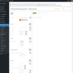 Page screenshot: Pinpoint Booking System → Reservations