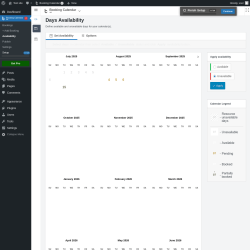 Page screenshot: 	WP    Booking Calendar → Availability