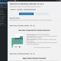 Page screenshot: Welcome to Booking Calendar ‹ Test site — WordPress