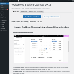 Page screenshot: Welcome to Booking Calendar ‹ Test site — WordPress