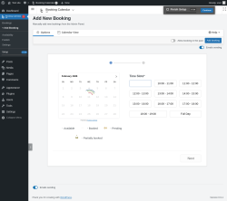 Page screenshot: 	WP    Booking Calendar &rarr; + Add Booking