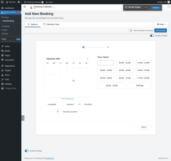 Page screenshot: 	WP    Booking Calendar → + Add Booking