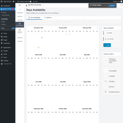 Page screenshot: 	WP    Booking Calendar → Availability
