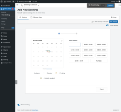 Page screenshot: 	WP    Booking Calendar &rarr; + Add Booking