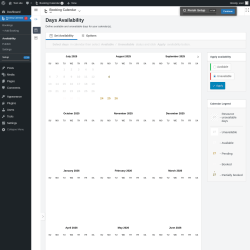 Page screenshot: 	WP    Booking Calendar → Availability