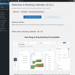 Page screenshot: Welcome to Booking Calendar &lsaquo; Test site &mdash; WordPress