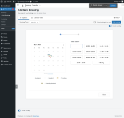 Page screenshot: 	WP    Booking Calendar &rarr; + Add Booking