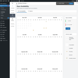 Page screenshot: 	WP    Booking Calendar &rarr; Availability