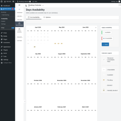 Page screenshot: 	WP    Booking Calendar &rarr; Availability