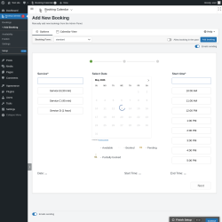Page screenshot: 	WP    Booking Calendar &rarr; + Add Booking
