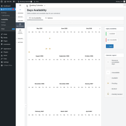 Page screenshot: 	WP    Booking Calendar &rarr; Availability