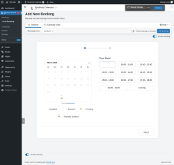 Page screenshot: 	WP    Booking Calendar &rarr; + Add Booking