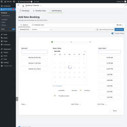 Page screenshot: 	WP    Booking Calendar &rarr; + Add Booking