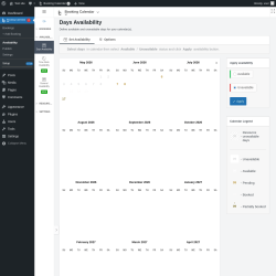 Page screenshot: 	WP    Booking Calendar &rarr; Availability