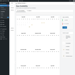 Page screenshot: 	WP    Booking Calendar &rarr; Availability