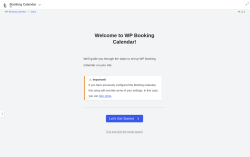 Page screenshot: 	WP    Booking Calendar &rarr; 
			Setup
			
			
				
			
		