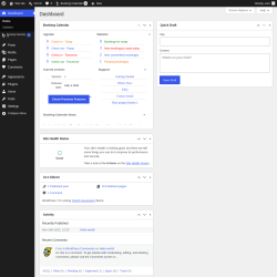 Page screenshot: Dashboard &lsaquo; Test site &mdash; WordPress