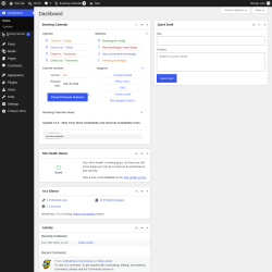 Page screenshot: Dashboard &lsaquo; Test site &mdash; WordPress
