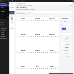 Page screenshot: 	WP    Booking Calendar &rarr; Availability
