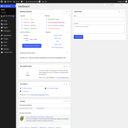 Page screenshot: Dashboard &lsaquo; Test site &mdash; WordPress