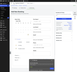 Page screenshot: 	WP    Booking Calendar &rarr; + Add Booking