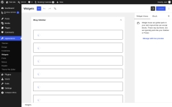 Page screenshot: Widgets &lsaquo; Test site &mdash; WordPress