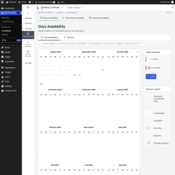 Page screenshot: 	WP    Booking Calendar &rarr; Availability