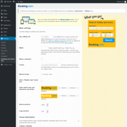 Page screenshot: Settings &rarr; Booking.com Search Box