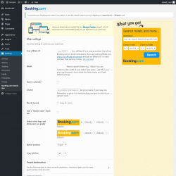 Page screenshot: Settings  &rarr; Booking.com Search Box
