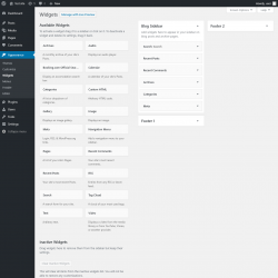 Page screenshot: Widgets &lsaquo; Test site &mdash; WordPress