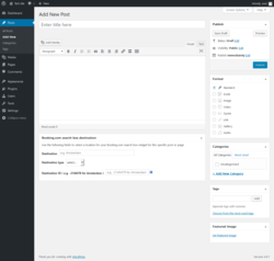 Page screenshot: Add New Post &lsaquo; Test site &mdash; WordPress