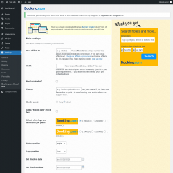 Page screenshot: Settings &rarr; Booking.com Search Box
