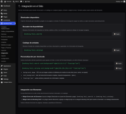 Page screenshot: Booking F&aacute;cil &rarr; Integraci&oacute;n