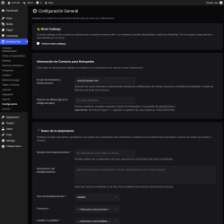 Page screenshot: Booking F&aacute;cil &rarr; Configuraci&oacute;n