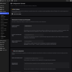 Page screenshot: Booking F&aacute;cil &rarr; Configuraci&oacute;n
