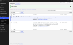 Page screenshot: Plugins &lsaquo; Test site &mdash; WordPress